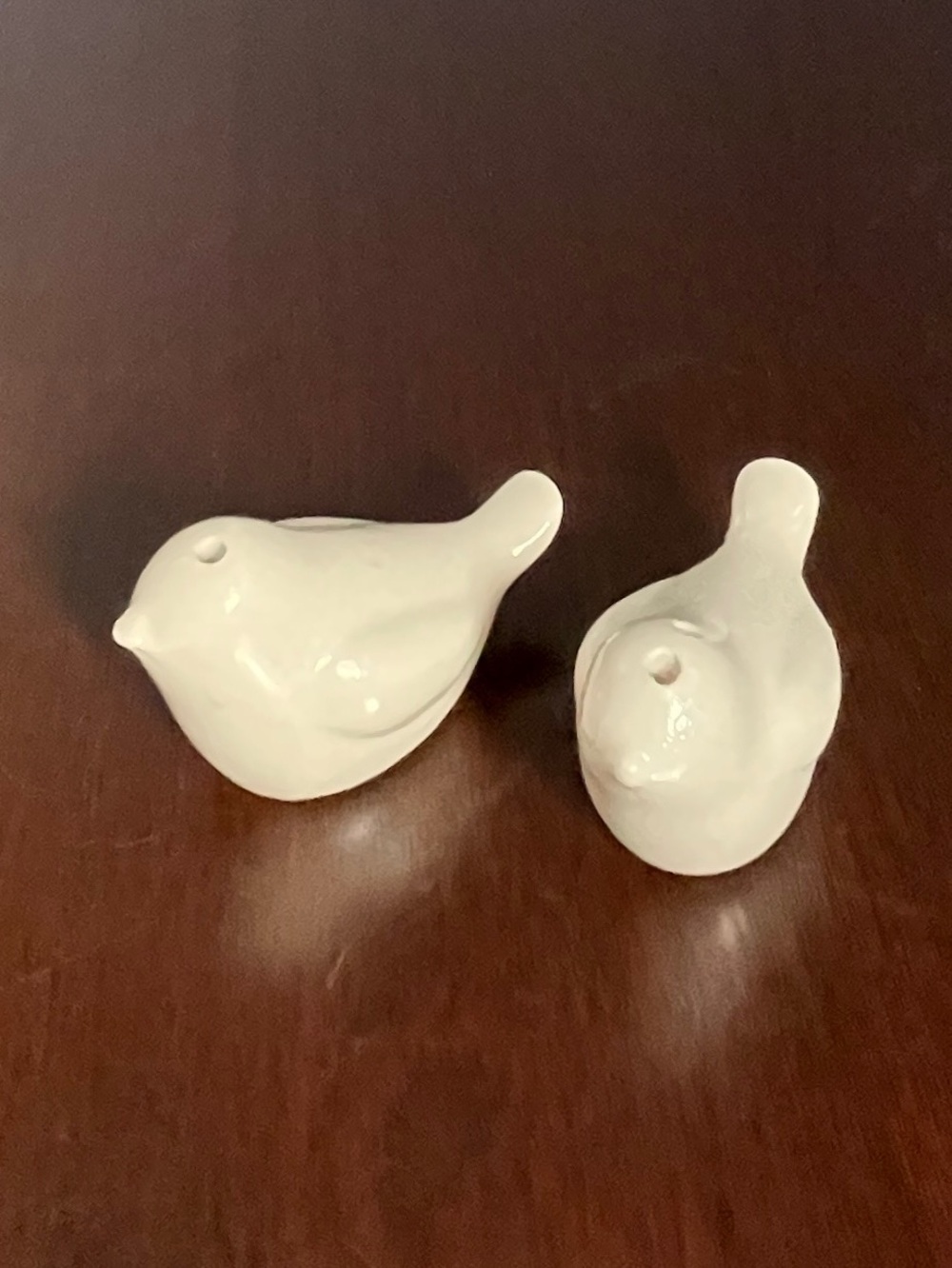Mini White Dove Ceramic Salt and Pepper Shaker Set